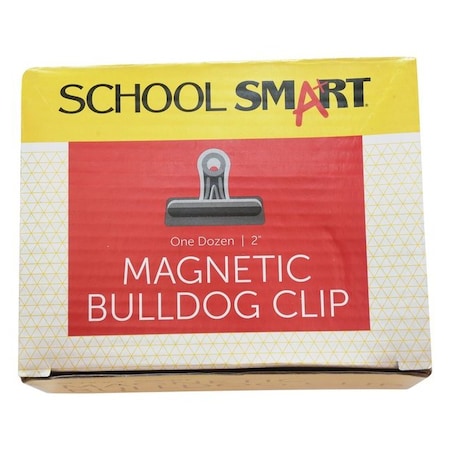 School Smart Magnetic Clips, 2 Inches, Nickel Plated, Pack of 12 PK 2404